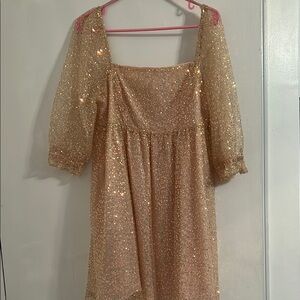 Altar’d State Peach Sequin Dress Large